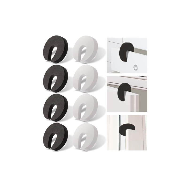 8 piezas de protector multifuncional contra pellizcos en puertas, elegante