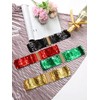 Allegra K Women's Elastic Dress Belt Sequins Metal Interlock Buckle,