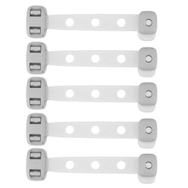 Child Safety Cabinet Proofing Double Lock Adjustable Strong Adhesive Baby Safety Strap Locks for Drawers Doors Grey