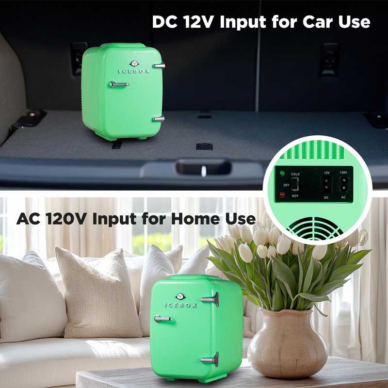 ICEBOX IBMF4MNT Mini Fridge For Bedroom, Skincare Refrigerator, Portable Cooler