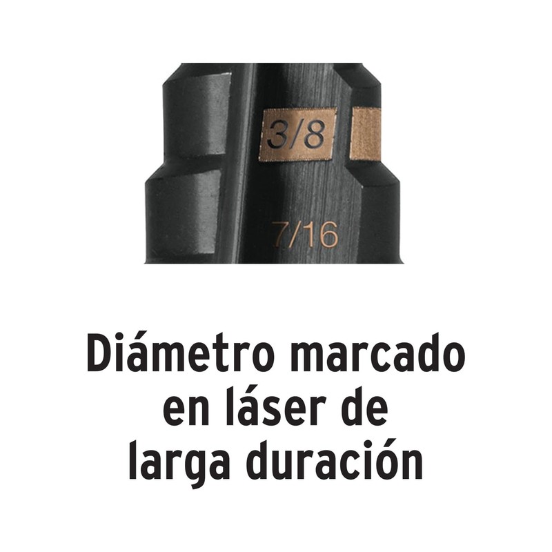 Truper BES-10, Broca escalonada óxido negro 10 escalones 1/4" a
