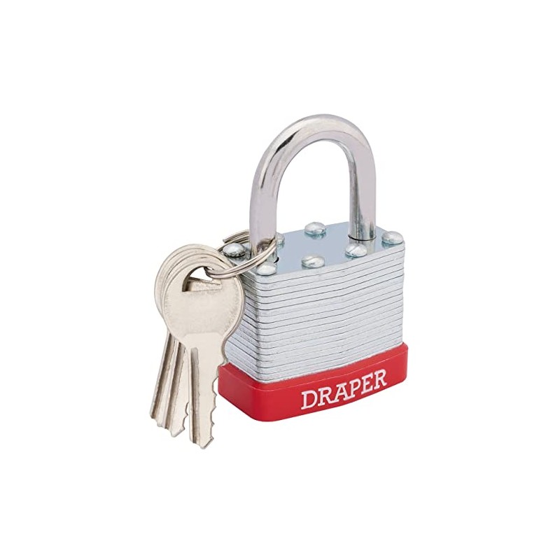 Draper Redline 68767 40 mm Laminated Steel Padlock , Blue