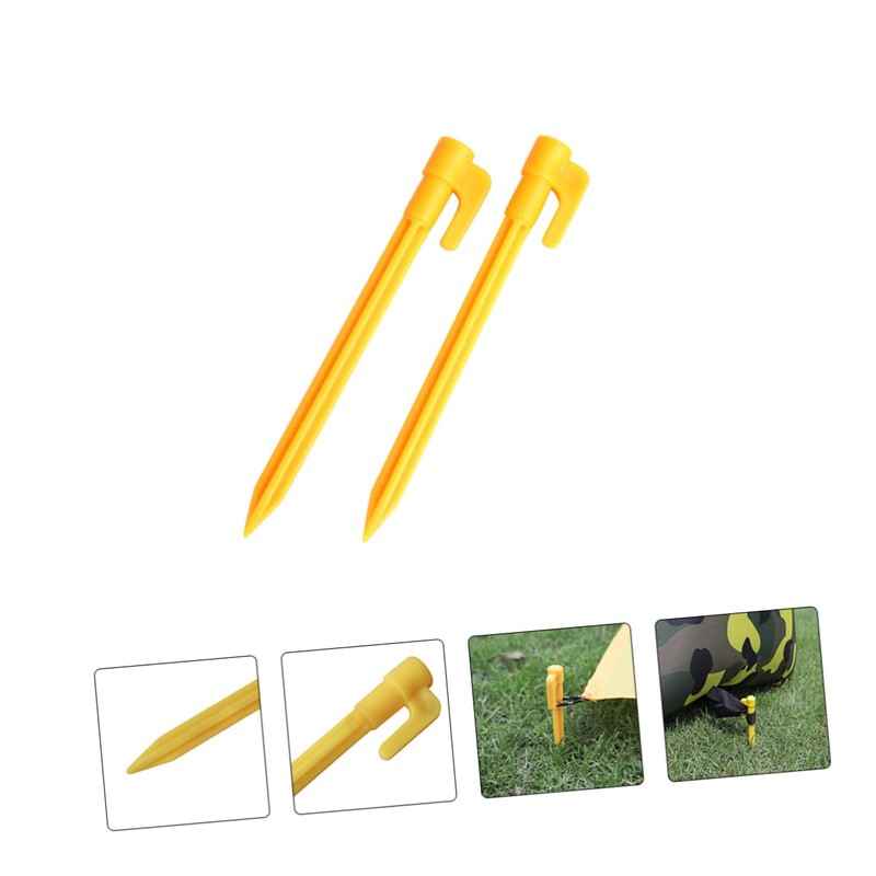 Mipcase Heavy Duty Plastic Tent Pegs Yellow Beach and Garden