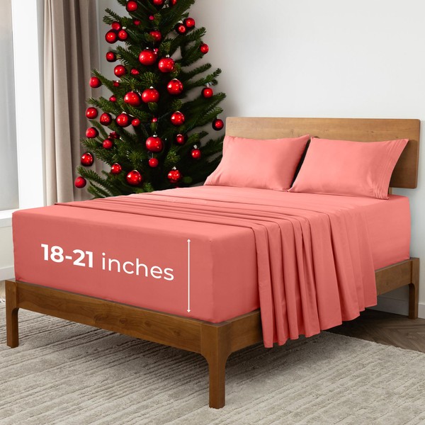 Mellanni Extra Deep Queen Sheets - 4 PC Iconic Collection