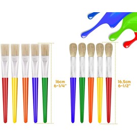 Sixstore 10pcs Paint Brushes for Kids, Children Paint Brushes Toddler Large Chubby Paint Brushes Round and Flat Preschool Paint Brushes for Washable Paint Acrylic Paint