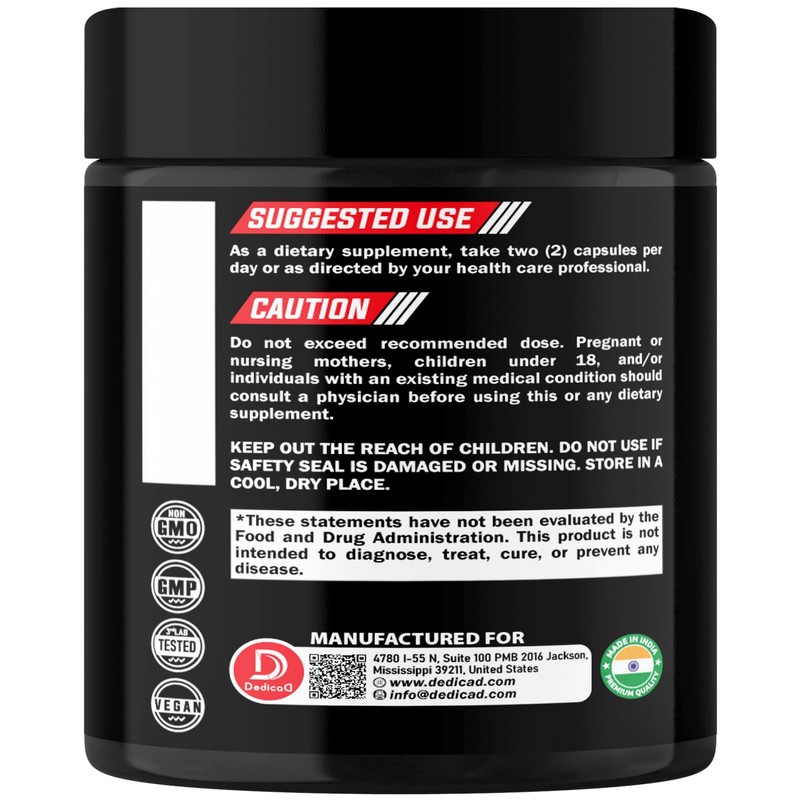 DEDICAD 11in1 Wormwood Capsules - 180 Capsules Extracted from Black