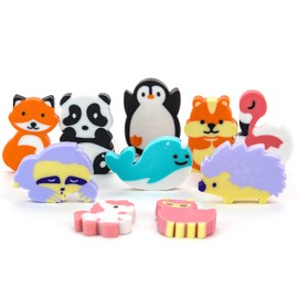 Pencil Eraser Animals - 30 Pcs Mini Erasers - Easter Egg Fillers - Cute Classroom Prizes - Bulk Gifts - Mini School Supplies - Vending Machine Toy