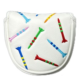 AILIMIAO Magnetic Golf Putter Cover PU Mallet Closure Portable White