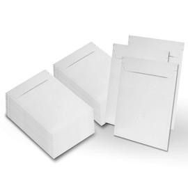 Amiff Pack of 100 White Rigid Mailers 13 x 18 Paperboard Stay Flat Photo Mailers 13x18 No Bend, Documents Cardboard Envelopes with Self Sealing, Mailing, Shipping, Packaging, Packing.