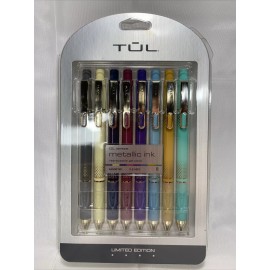 TuL Limited Edition Metallic Ink Brights 0.8mm Gel Pens - 8 Pack