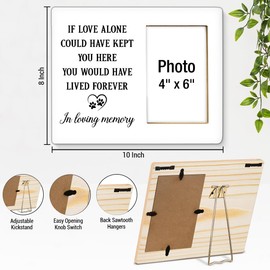 Dog Memorial Picture Frame, Pet Memorial Gifts for Loss of Dogs, Sympathy Gift for Dog, Cat Passed Away Bereavement Remembrance Wood Photo Frames, 4 x 6 Inch Photo