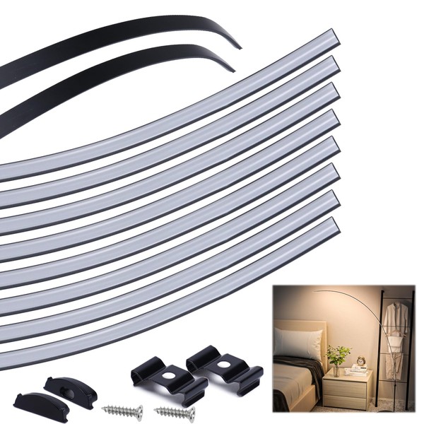 Muzata 10Pack 3.3FT/1M Bendable Black LED Channel with Milky White