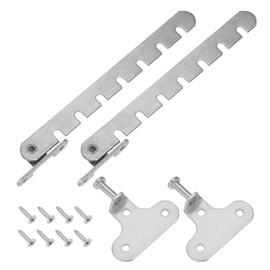 sourcing map Window Restrictor Latch Window Safety Lock Stopper, Limit Stay Adjustable Casement Window Limiter with 7 Slots for Inward Opening Window, Silver Tone (2 Set, 35mm)