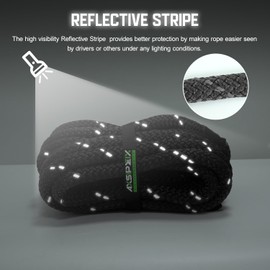 AXSIPEIX 1"×30ft Kinetic Recovery Rope (48,500lbs) Heavy Duty Offroad Kinetic Rope for UTV, ATV, Truck, Car (Black).