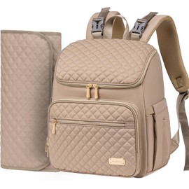 Weitars Diaper Bag Backpack Large Baby Diaper Bag with Changing Pad Travel Diaper Backpack,Baby Bag for Boys Girls,Stroller Straps,5 Insulated Pockets (Khaki)