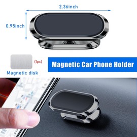 Car Magnetic Phone Holder, 360° Adjustable Hands-Free Cradle in Vehicle, Cell Phone Holder Mount for Car Windshield Dashboard Air Vent, Compatible with All Smart Phones (Black)