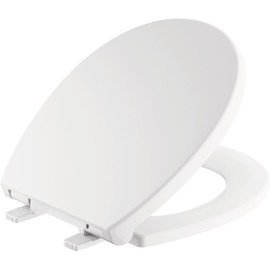 DELTA FAUCET 800903-WH Morgan Round Front Standard Close Toilet Seat with Non-slip Seat Bumpers, White