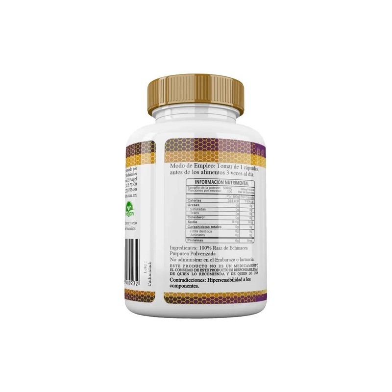 Equinacea Purpurea Pura Premium 100 Capsulas 500mg Sabor Natural