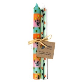 Nobunto Tall Painted Candles, Pair, Fair Trade, (Imbali Design)