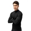 LWISMIL Black Compression Shirt Men Turtle Neck Dry Cool Workout