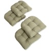 Blazing Needles 19-inch U-Shaped Twill Tufted Dining Chair Cushions (Set