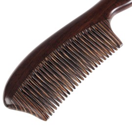 Onedor Handmade 100% Natural Black Sandalwood Hair Combs - Anti-Static Sandalwood Scent Natural Hair Detangler Wooden Comb (Fine Tooth)
