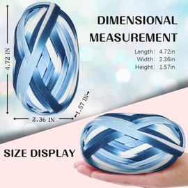 SIMEIQI 6 PCS T-Shirt Yarn Elastic Fabric Crochet Cloth Yarn for DIY Knitting, Spaghetti Yarn Thick Knitting Yarn for Hand DIY Bag Blanket Cushion Crocheting Projects,Home Decor（Ocean）