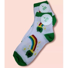 Mae for retail St. Patrick's Day  Socks Size 9-11 NWT rainbow with pot of gold set of 2