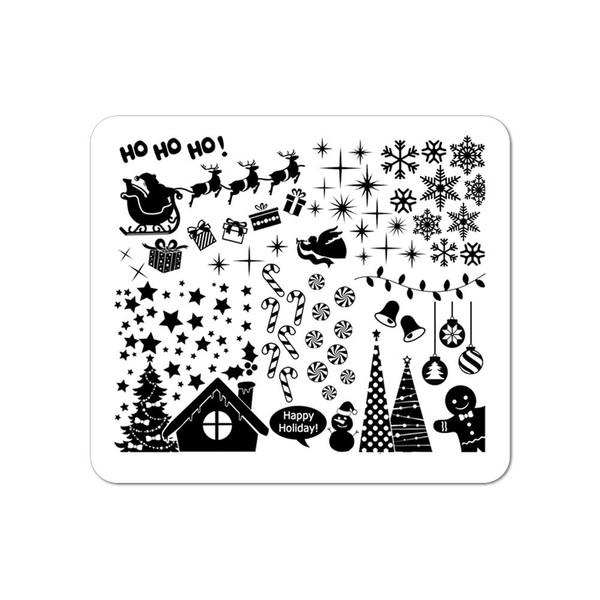 Winstonia Christmas Nail Art Stamping Image Plate Festive Winter Decoration - Have a Merry Christmas!