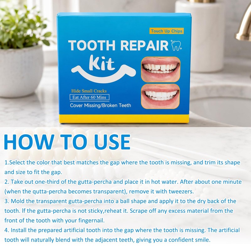6 Pairs Dentures Dentures Complete 60 g Teeth Gel 3