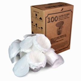 canFly Compatible for Reusable K-CUP Single cup coffer filters Ekobrew, EZ-Cup Disposable Paper filter with Lid (100 Count)