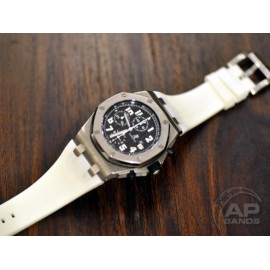 Audemars Piguet AP Bands Scuta 100% Rubber Strap White For Audemars Piguet Royal Oak Offshore - Regular - 105mm x 70mm, White