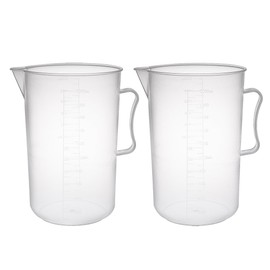 sourcing map Graduated Cups 2000 ml Polypropylene Plastic Set of 2