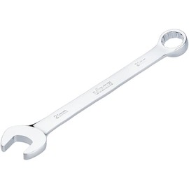 VIGOR Combination Spanner V7740-21, SW 21 mm, Long Version, 15 Degree Offset, Outer Hexagonal and Double Hexagonal Profile, Chrome-Plated and Polished
