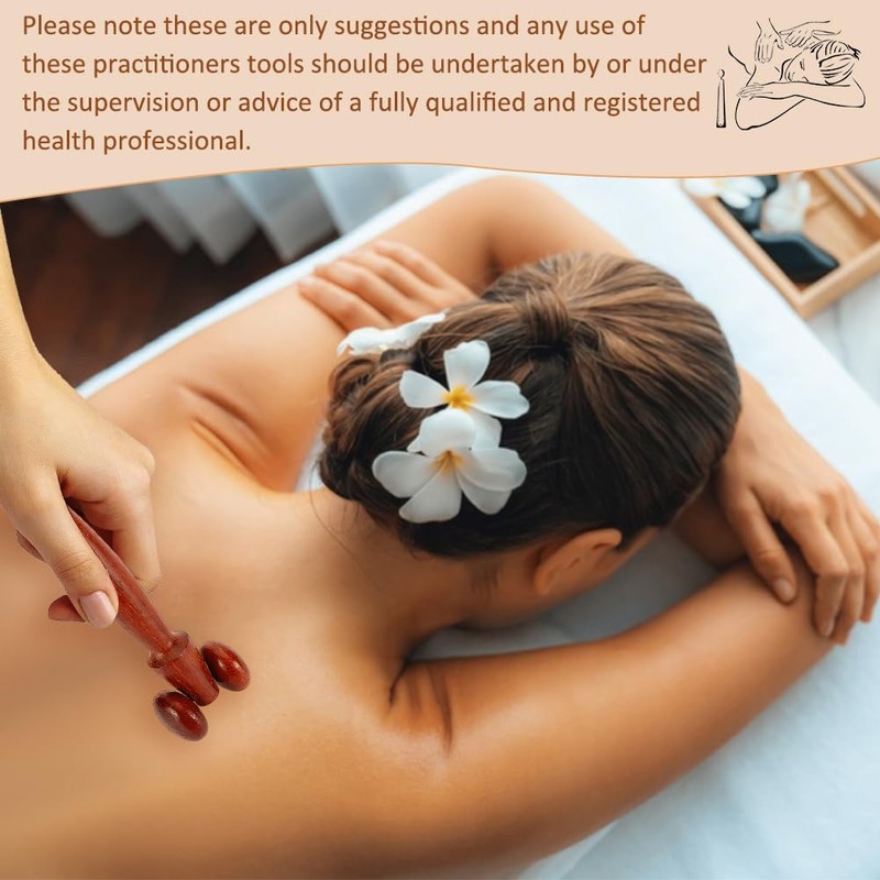 AHANDMAKER 4Pcs 4 Styles Massage Tool Set, Wooden Gua Sha