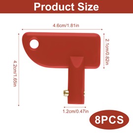 8 Pack Mini Red Keys for Battery Disconnect Isolator Power Kill Switch - Ideal Spare Keys for Marine, Car, Boat, RV, ATV, and Truck Use
