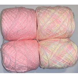 Hilos Mexico Yarn Brisa Colors 03 & 063. Acrylic/Rayon. 450 yards per ball.1 lot of 4.