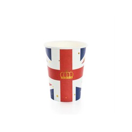 Union Jack Cups - Pack of 10 Paper Cups with Union Jack Flag - Perfect for Jubilee Celebrations King's Coronation Street Parties