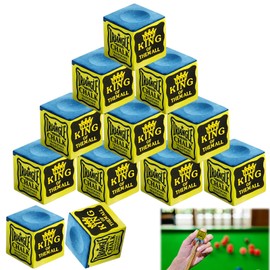 Gubilacrum 12 Pieces Blue Pool Chalk for Billiard Accessories, Pool Chalk Blue, Pool Cue Chalk for Improved Grip, Snooker Chalk in Triangle Box,Ideal for both practice sessions
