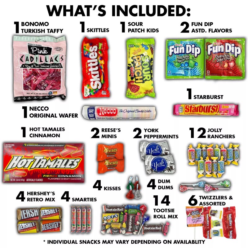 Fun Flavors Box Candy Gift Box Snack Care Package 60
