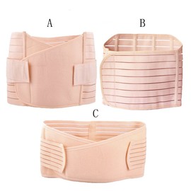 Movingtime 3 in 1 Breathable Elastic Postpartum Recovery Belly/Waist/Pelvis Support Girdle Belt for Women and Maternity Beige