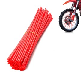 72-Pack Universal Spoke Protector Guards for Bikes, Motorcycles, Wheelchairs & Off-Road Vehicles - Durable Spoke Decorations for 8"-21" Rims (red)