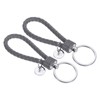 PATIKIL Braided Leather Keychain with Stainless Steel Key Ring Sleeve,