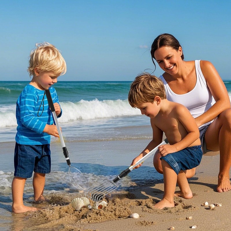 CIEOVO 2 Pack Shark Tooth Sifter Clam Rake and Beach
