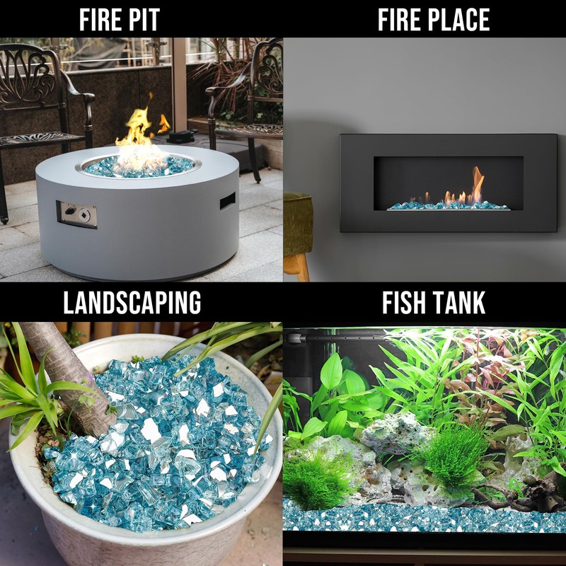 Skyflame 10-Pound Fire Glass for Fireplace Fire Pit and Landscaping,