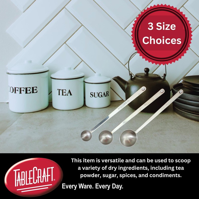 Tablecraft 2 Tablespoon Coffee Scoop, Stainless Steel, 9 Inch Long