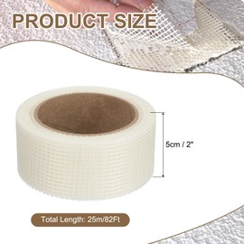 PATIKIL Drywall Repair Mesh Tape, 2 inch x 82 ft Fiberglass Repair Patch Self-Adhesive Dry Wall Joint Tape 8 Mesh Wall Hole Crack and Seam Patch, White