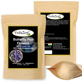 Vedazest Butterfly Pea Flower Tea Patel 3.5 Ounce/Natural Blue Pea Flower Loose Tea Petal 100g | Aprajita Loose tea or Clitoria Ternatea Plant, Non-GMO (3.5 Ounce/100g)