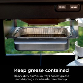 Ninja FlexFlame Upgrades Grease Tray Liners, Durable Aluminum, Disposable Drip Pans, Hassle-Free Cleanup, Set of 10, Compatible with PG300 Series, XSKGRSTRAYLNR