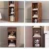 ALISENED 4 Cube Small Bookshelf, Narrow Storage Organizer Shelf, Wooden